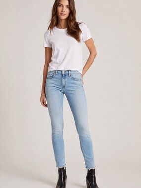 RAG & BONE Albion Dre Low Rise Ankle Slim Boyfriend Raw Hem Jeans